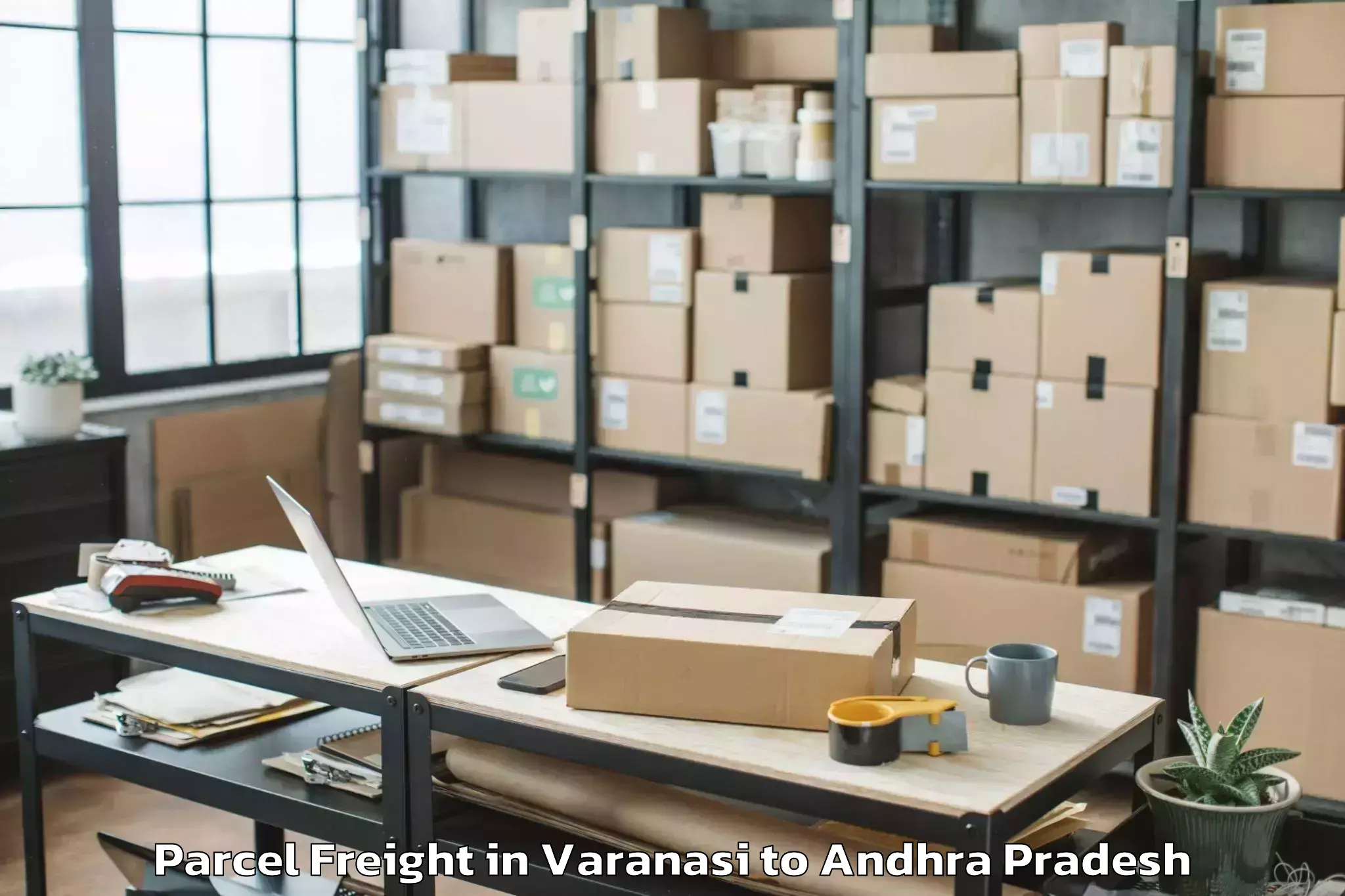 Top Varanasi to Seetharamapuram Parcel Freight Available